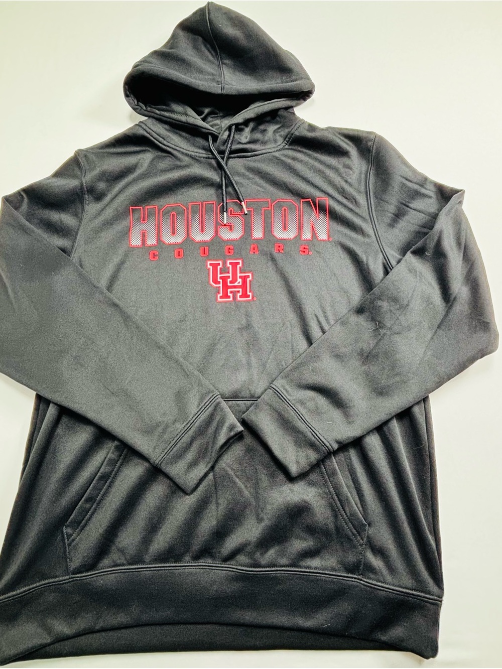 Colosseum Black Houston Cougars Crewneck Hoodie with Red Logo M352